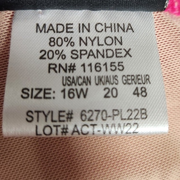 ACT active control technology one piece swimsuit pink 16W NWT - Picture 7 of 9